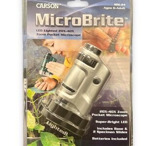 Carson Kids ‎ MicroBrite 20x-40x LED Lighted Pocket Microscope for Learning